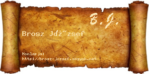 Brosz József névjegykártya